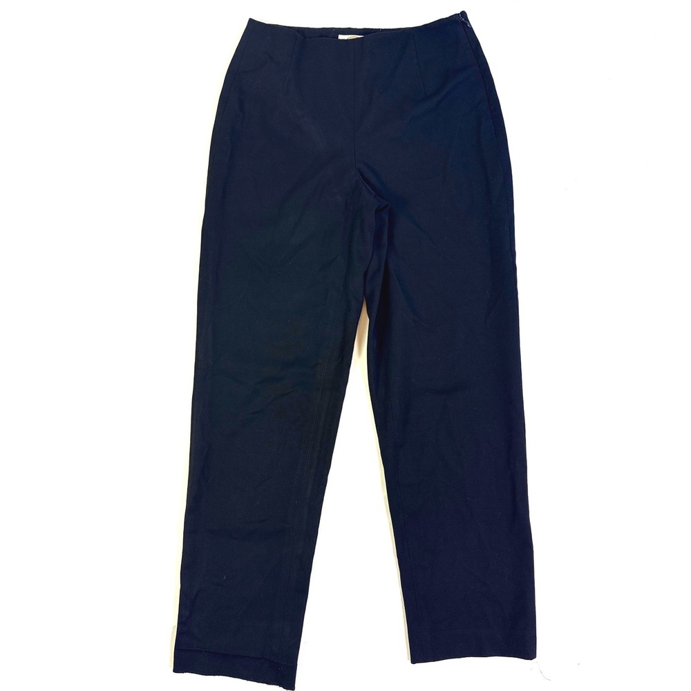 Talbots Petites Black Stretch Straight Leg Side Zip Dress Pants Size 4P RN 69081